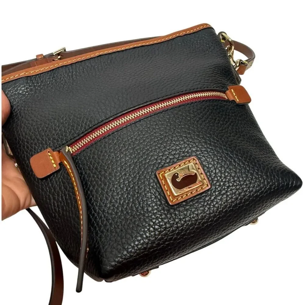NEW! Dooney & Bourke Black Camden Pebblie Mini Hobo Leather Crossbody Bag - Picture 3 of 10